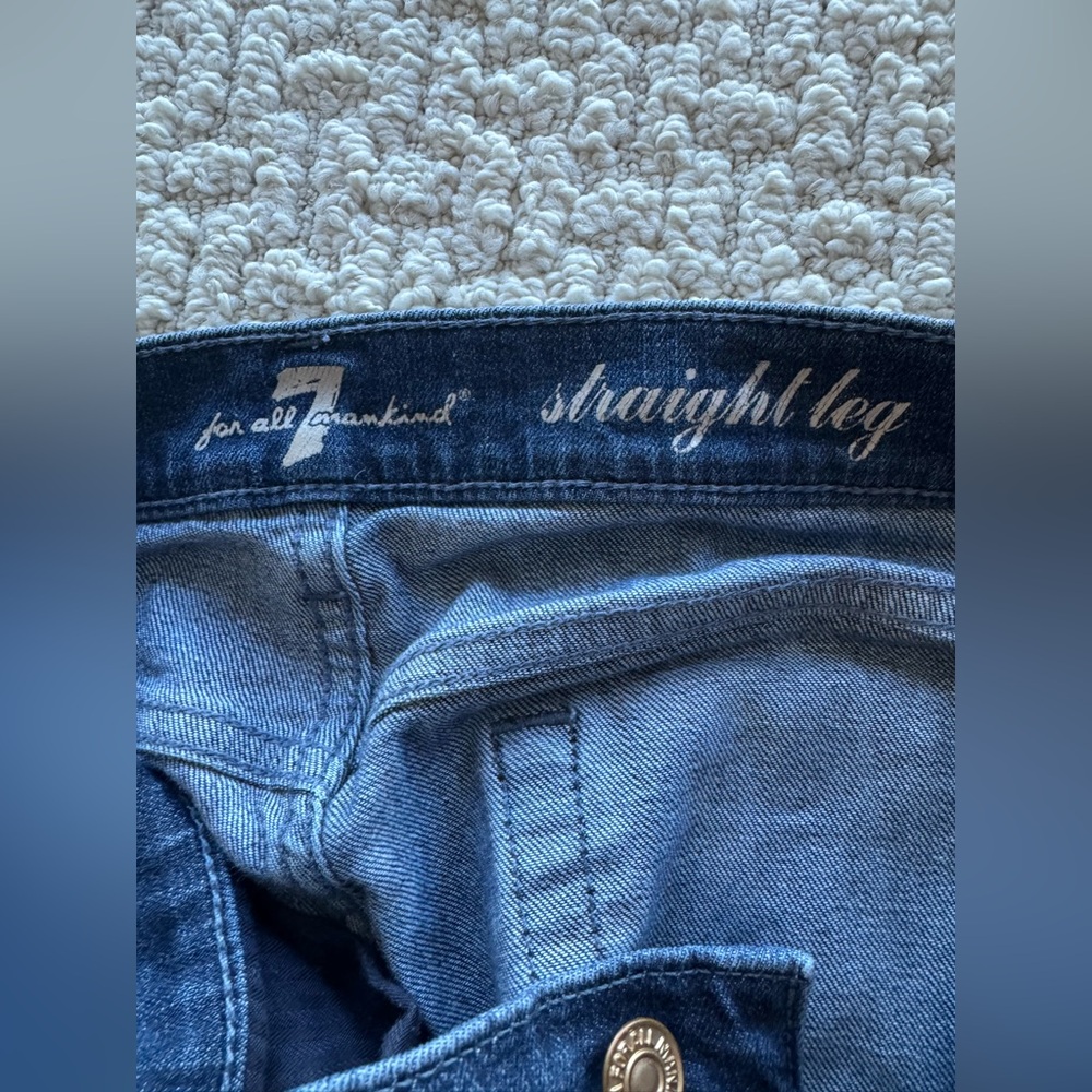7 For All Mankind Dark Blue Skinny Jeans - Picture 7 of 8